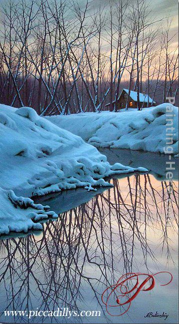 Winter Reflections painting - Alexei Butirskiy Winter Reflections art painting